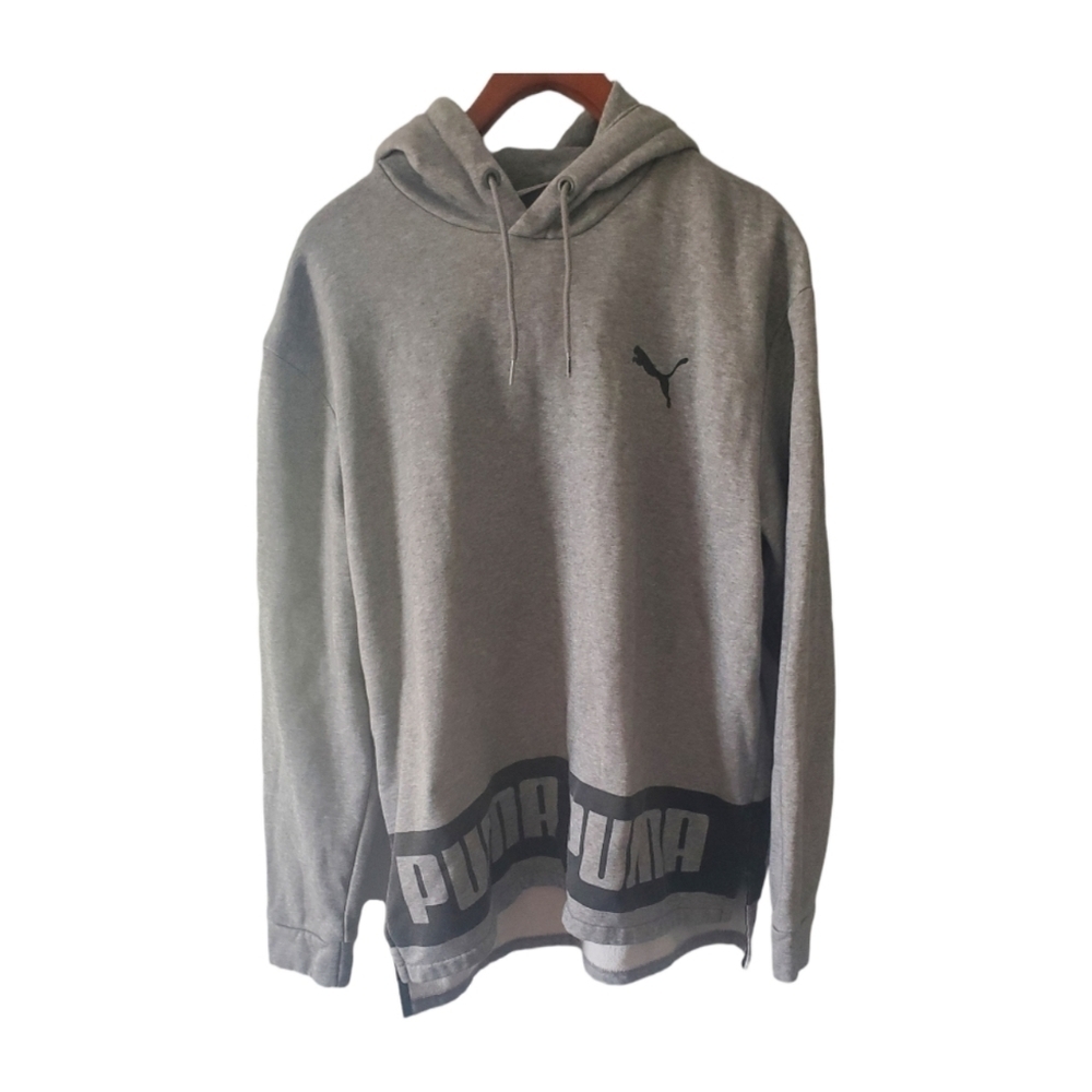 Mens PUMA Gray and Black Logo Sweatshirt Size Large
